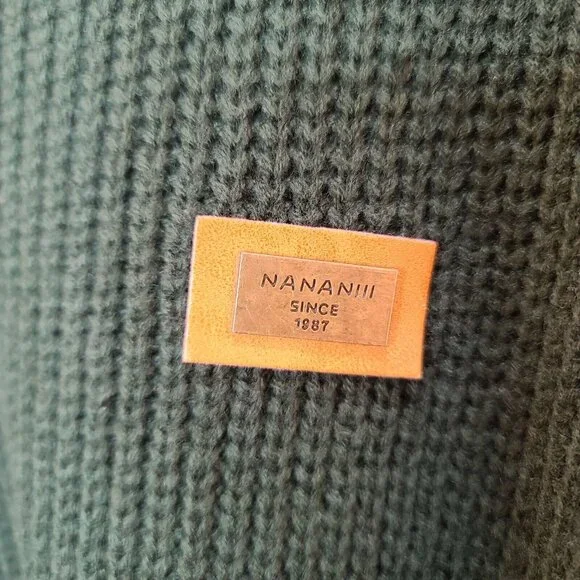 Zaful Sweater Womens Free Size Dark Green Knitted Lantern Sleeve Slouchy Casual - Picture 5 of 12